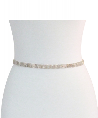 Four Line Rhinestone Wedding Belt BT339104 GOLD CL